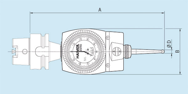 Haimer Entegre Adaptörlü Centro 3D Sensör Teknik Çizim