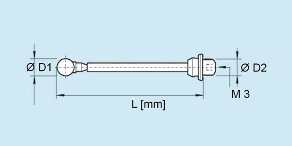 Haimer 3D Sensör Uzun Prob Ucu Teknik Çizim